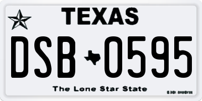 TX license plate DSB0595