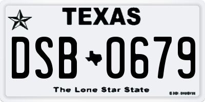 TX license plate DSB0679