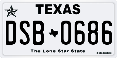 TX license plate DSB0686
