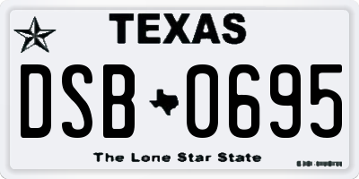 TX license plate DSB0695