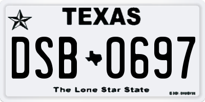 TX license plate DSB0697