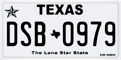 TX license plate DSB0979