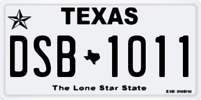 TX license plate DSB1011