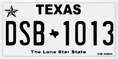 TX license plate DSB1013