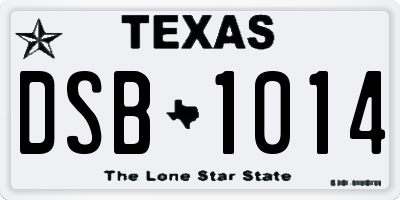 TX license plate DSB1014