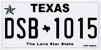 TX license plate DSB1015