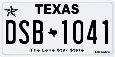 TX license plate DSB1041