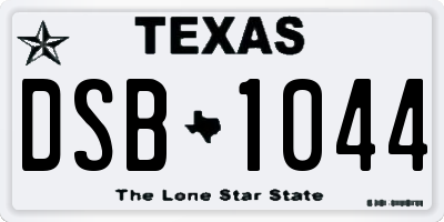 TX license plate DSB1044