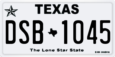 TX license plate DSB1045