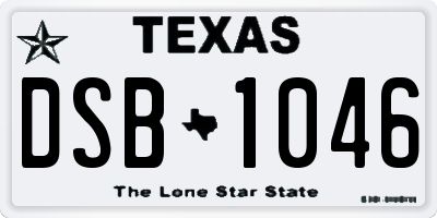TX license plate DSB1046