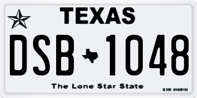 TX license plate DSB1048