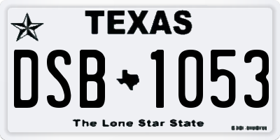 TX license plate DSB1053