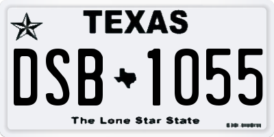 TX license plate DSB1055