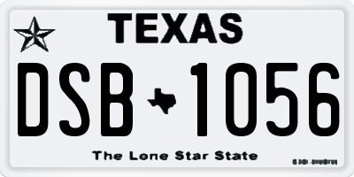 TX license plate DSB1056
