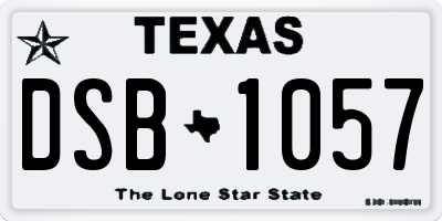 TX license plate DSB1057