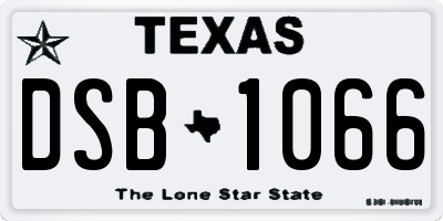 TX license plate DSB1066