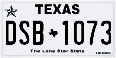 TX license plate DSB1073