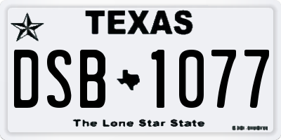 TX license plate DSB1077