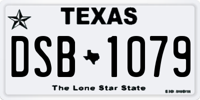TX license plate DSB1079