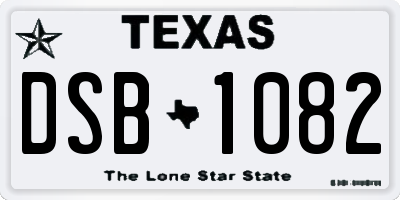 TX license plate DSB1082