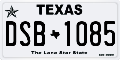 TX license plate DSB1085