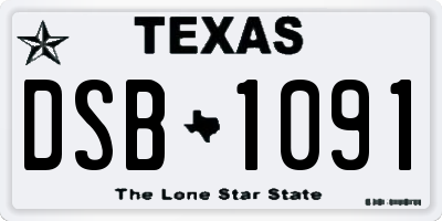 TX license plate DSB1091