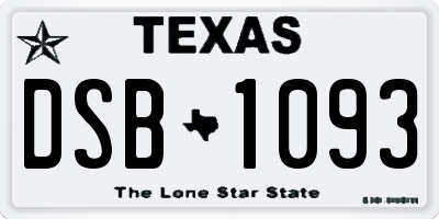 TX license plate DSB1093