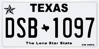TX license plate DSB1097