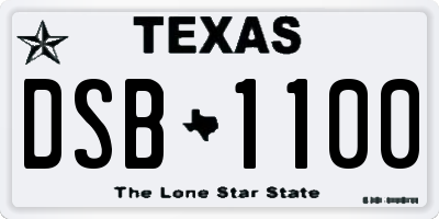 TX license plate DSB1100