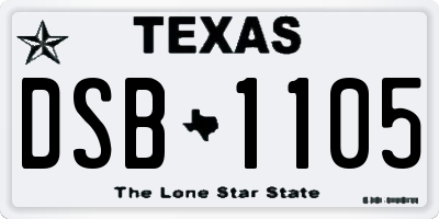 TX license plate DSB1105