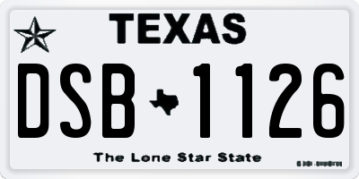 TX license plate DSB1126