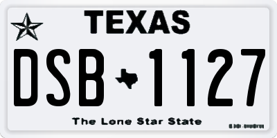 TX license plate DSB1127
