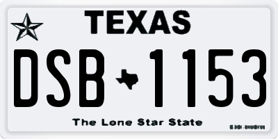 TX license plate DSB1153