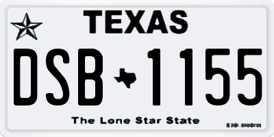 TX license plate DSB1155