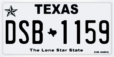 TX license plate DSB1159