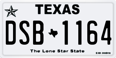 TX license plate DSB1164
