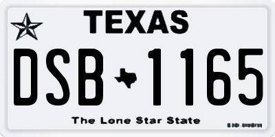 TX license plate DSB1165