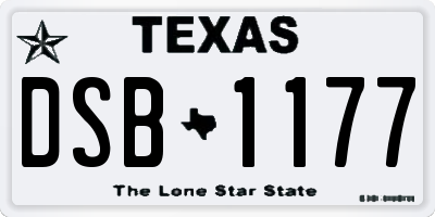 TX license plate DSB1177