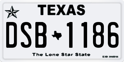 TX license plate DSB1186