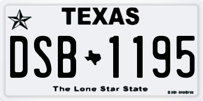 TX license plate DSB1195
