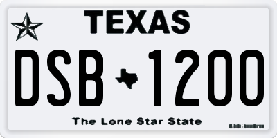TX license plate DSB1200