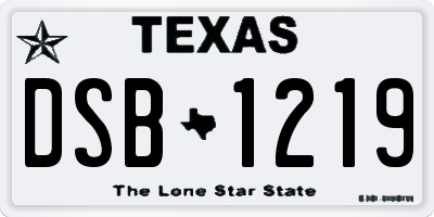 TX license plate DSB1219