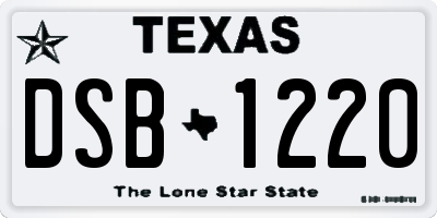 TX license plate DSB1220