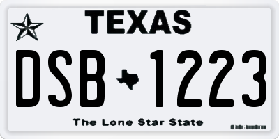 TX license plate DSB1223