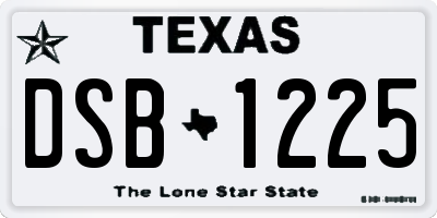 TX license plate DSB1225