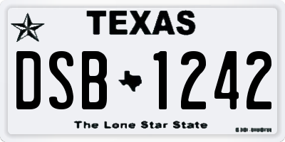 TX license plate DSB1242