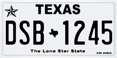TX license plate DSB1245