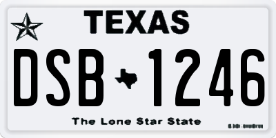TX license plate DSB1246
