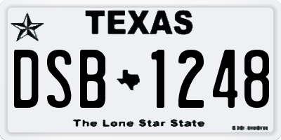 TX license plate DSB1248