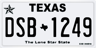 TX license plate DSB1249
